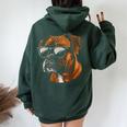 Boxer Dog Sunglasses Dog Mom Dad Women Oversized Hoodie Back Print Forest