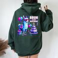 Bruh Its My Birthday Llama Boy Game Dad And Mom Women Oversized Hoodie Back Print Forest