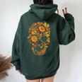 Calavera Khokhloma Women Oversized Hoodie Back Print Forest