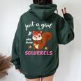 Camisa De Ardilla Para Niñas Just A Girl Who Loves Squirrels Women Oversized Hoodie Back Print Forest