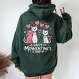 Cat Lover Kitten Happy Valentine Day Kid Women Oversized Hoodie Back Print Forest