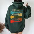 Chicago Concert Rock Music Festival Guitarras Illinois Band Il Cuello Women Oversized Hoodie Back Print Forest