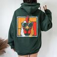 Chicken Vintage Rooster Farmer Chickens Fathers Day Women Oversized Hoodie Back Print Forest