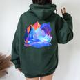 Conception De Paysage De Randonnée Montagne Arc-En-Ciel Sweat à capuche oversize pour femme avec imprimé dans le dos Forest