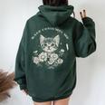 Cute Cat Rage Consumes Me Sarcastic Kitten Flower Women Oversized Hoodie Back Print Forest