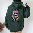 Cute Feral Raccoon Women's Oversized Hoodie - Colorful Back Print Forest