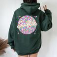 Discoball Taylor First Name Personalized Birthday Girl Party Women Oversized Hoodie Back Print Forest