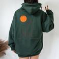 Everyday Is Trash Day Retro 90s Sunset Raccoon Trash Panda Women Oversized Hoodie Back Print Forest