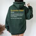 Favorite Child Definition Mom And Dad Middle Child Women Oversized Hoodie Back Print Forest