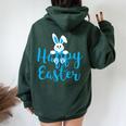 Felices Pascuas Es Niños Conejito De Pascua Women Oversized Hoodie Back Print Forest