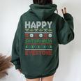 Feo Navidad Feliz Saturnalia Todos La Antigua Roma Women Oversized Hoodie Back Print Forest