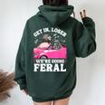 Feral Animal Meme Women's Oversized Hoodie - Fun & Unique Back Print Forest