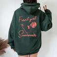 Feral Girl Summer Oversized Hoodie - Raccoon Vacation Design Forest