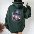 Ferret Oversized Hoodie for Women | Howling Moon Back Print | Cozy Unisex Forest