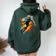 Fresco Jugador De Rugby Chicas Gráfico Rugby Women Oversized Hoodie Back Print Forest
