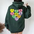 Candy Heart Anti Valentine's Day Sarcastic Love Joke Women Oversized Hoodie Back Print Forest