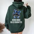 Mother's Day Quote Idea Weird Moms Build Character Women Oversized Hoodie Back Print Forest