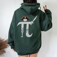 Pi Day Pi Rate Science & Math Teacher Happy Pi Day Women Oversized Hoodie Back Print Forest