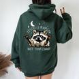 Funny Racoon Oversized Hoodie for Women - Back Print Humor Forest