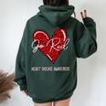 Go Red For Heart Disease Awareness Month Leopard Women Oversized Hoodie Back Print Forest