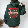 Grandma Of The Birthday Girl Strawberry Berry Sweet One Two Women Oversized Hoodie Back Print Forest