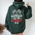 Grandma Of The Fast One First Birthday Racing Car Family Women Oversized Hoodie Back Print Forest