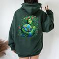 Green Mother Nature Earth Day Earth Mother Planet Nature Women Oversized Hoodie Back Print Forest
