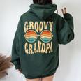 Groovy Grandpa Aesthetic Nostalgia 70'S Retro Grandpa Women Oversized Hoodie Back Print Forest