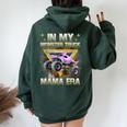 Groovy In My Monster Truck Mama Era Monster Truck Mom Women Women Oversized Hoodie Back Print Forest