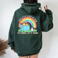 Groovy Raccoon Women’s Oversized Hoodie – Dumpster Fire Theme Forest
