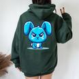 Grumpy Bunny Lindo Conejito Gruñón Women Oversized Hoodie Back Print Forest