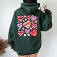 Heart Valentines Day Love Special Education Students Teacher Women Oversized Hoodie Back Print Forest