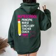 Home-School Mom Homeschooling Mama Mommy Mother Women Women Oversized Hoodie Back Print Forest