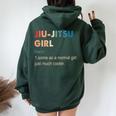 Jiu-Jitsu Girl Definition Jiu-Jitsu Regalo Para Niñas Women Oversized Hoodie Back Print Forest