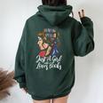 Just A Girl Who Loves Books Libros Women Oversized Hoodie Back Print Forest