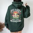 Just A Girl Who Loves Mushrooms Retro Nature N Cute Women Oversized Hoodie Back Print Forest