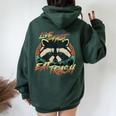 Live Fast Eat Trash Retro Trash Panda Raccoon Women Oversized Hoodie Back Print Forest