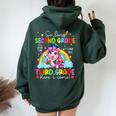 Look Out Third Grade Here I Come Unicorn Last Day Of School Women Oversized Hoodie Back Print Forest