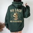 No Tags No Restarts Cowboy Western Country Fan Line Dance Sweat à capuche oversize pour femme avec imprimé dans le dos Forest