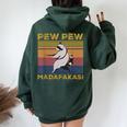 Pew Pew Madafakas Raccoon Lover Vintage Retro Women Oversized Hoodie Back Print Forest
