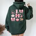 Pink Retro Nurse Coquette Pink Bow Girlie Nurse Life Women Oversized Hoodie Back Print Forest