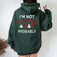 Poker I'm Not Bluffing Probably Texas Hold'Em Women Oversized Hoodie Back Print Forest