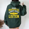 Programador Informático Codificaciónentilador De Pato De Goma Women Oversized Hoodie Back Print Forest
