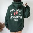 Promoted To Grandma 2025 Grandma Est 2025 Women Oversized Hoodie Back Print Forest