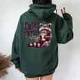Raccoon Coffee Lover Women's Vintage Hoodie - Oversized & Back Print Forest