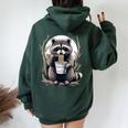 Raccoon Hoodie with Instant Noodle Art - Unisex Oversized Back Print Forest