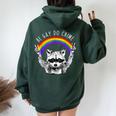 Raccoon LGBTQ Pride Oversized Hoodie for Women - Rainbow Back Print Forest
