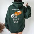 Raccoon Lover Oversized Hoodie – Happy Pills Back Print for Women Forest