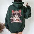 Raccoon Lovers Oversized Hoodie - Cozy Back Print for Adults Forest