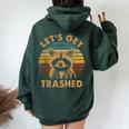 Raccoon Lovers Oversized Hoodie - Fun Animal Print | Small Women Forest